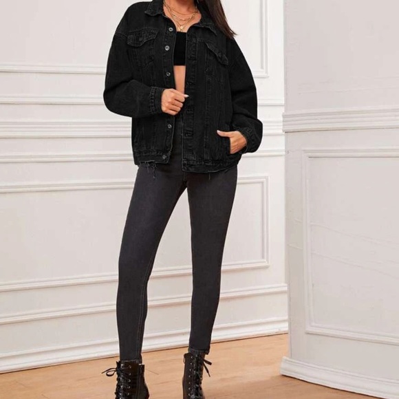 SHEIN Jackets & Blazers - Shein denim black trucker jacket! Size S. NWOT. Never worn.